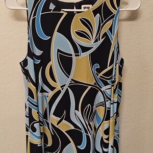 Anne Klein Black, Blue, and Gold Mini Dress